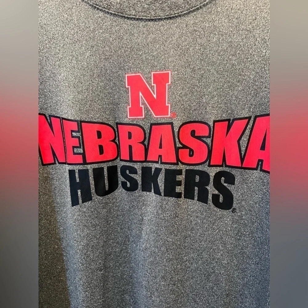 209. Nebraska Cornhuskers Charcoal All-American Dri Fit material Long Sleeve Tee - Picture 3 of 5